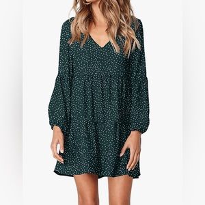 Amoretu Women’s Summer Tunic V Neck Flowy Swing Shift Dress